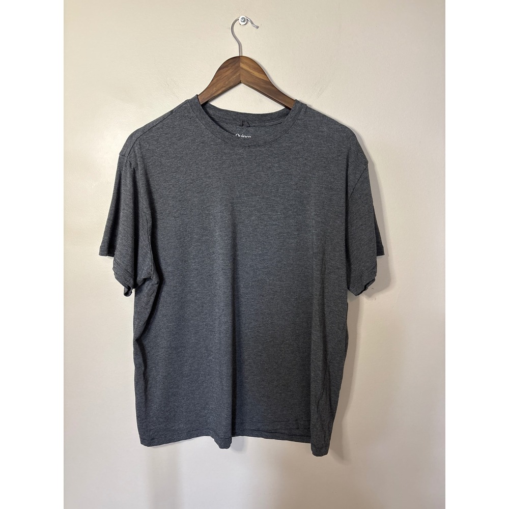 Quince Mens Large Charcoal Grey Cotton Modal Spandex Crew Neck Short Sleeve Tee